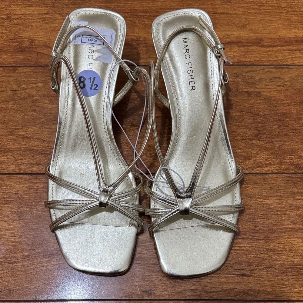 Marc Fisher Metallic Gold Sandals